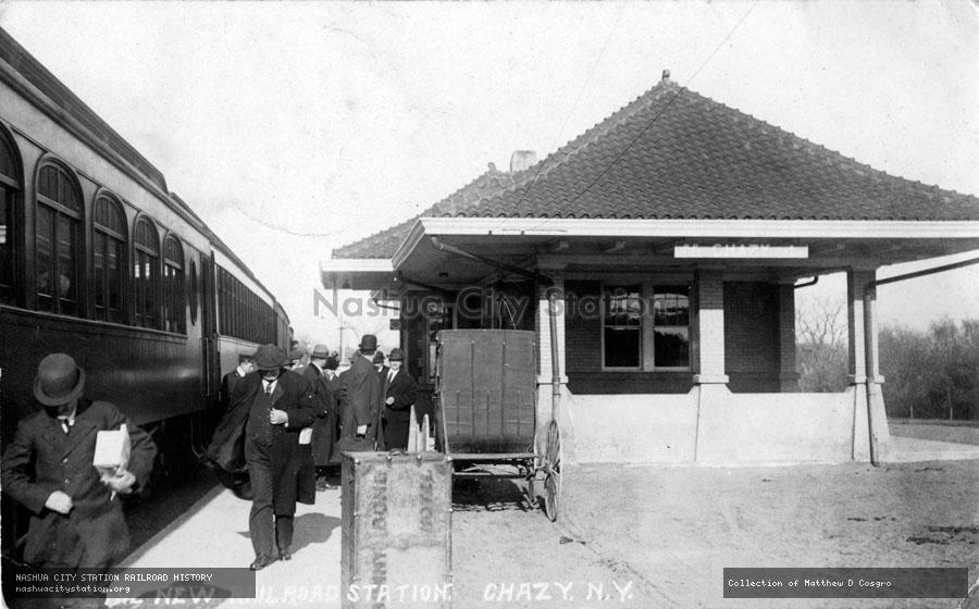 Postcard: The New Railroad Station, Chazy, New York